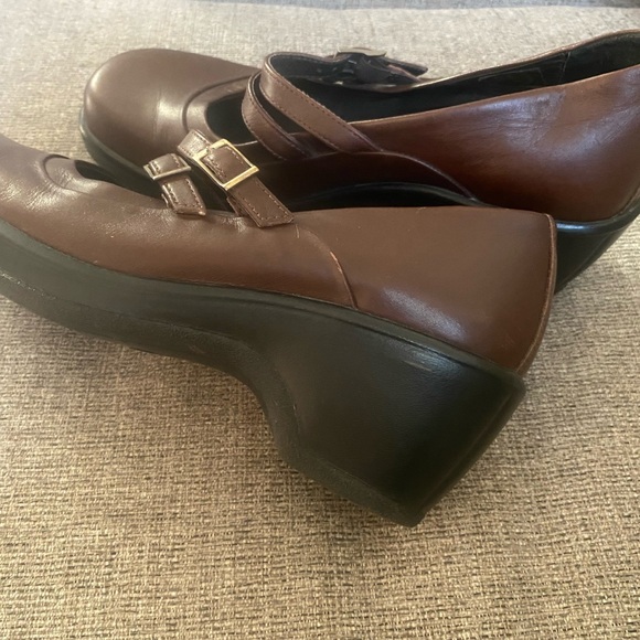 Dansko Womens Babette Mary Jane Double Strap Wedge Shoes Brown Size 41 10.5 US - Picture 5 of 8
